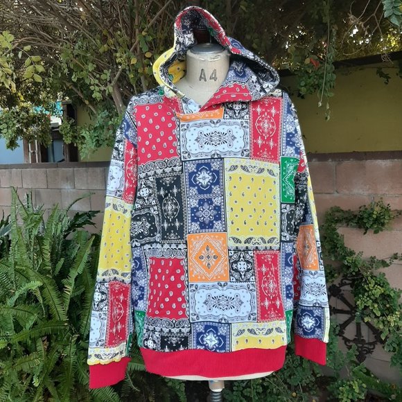 Nwt Forever 2 Bandana Hoodie Mens Xl 